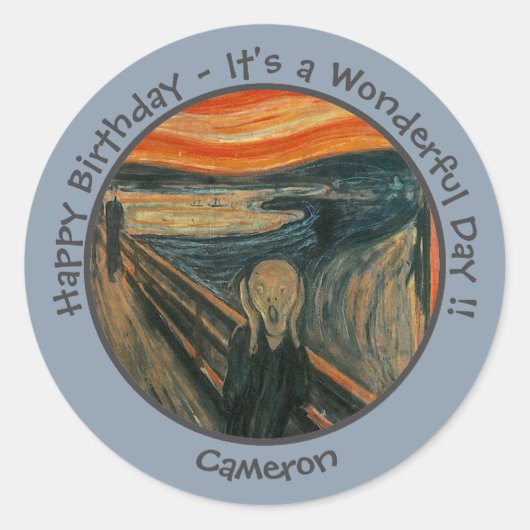 Edvard Munch De Schreeuw Feest Items Collectie Ronde Sticker (Voorkant)