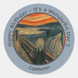 Edvard Munch De Schreeuw Feest Items Collectie Ronde Sticker
