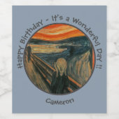 Edvard Munch De Schreeuw Feest Items Collectie Wijn Etiket (Enkel label)