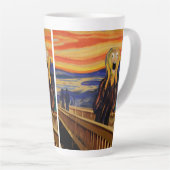 Edvard Munch De Schreeuw Gek van Angst Latte Mok (Rechterhoek)