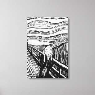 Edvard Munch - De Schreeuw Lithografie Canvas Afdruk