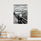 Edvard Munch - De Schreeuw Lithografie Poster (Keuken)