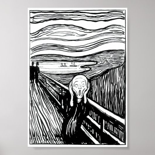 Edvard Munch - De Schreeuw Lithografie Poster (Voorkant)