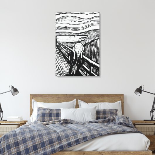 Edvard Munch - De Scream Lithografie Canvas Afdruk (Insitu (Slaapkamer))