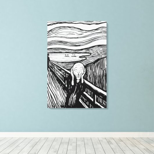 Edvard Munch - De Scream Lithografie Canvas Afdruk (Insitu (Houten vloer))