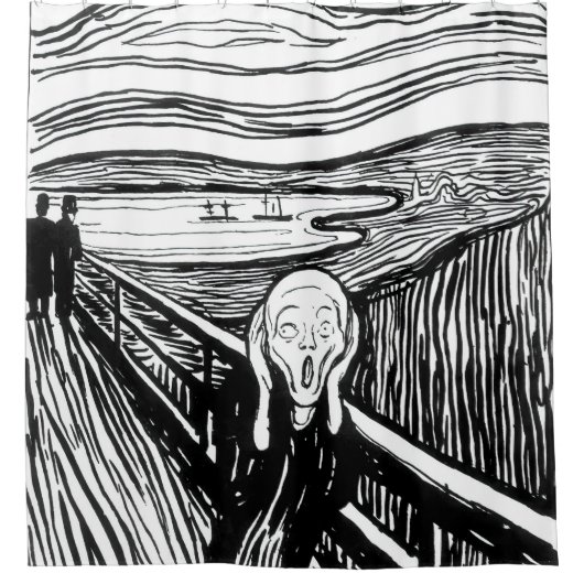 Edvard Munch - De Scream Lithografie Douchegordijn (Voorkant)