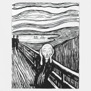 Edvard Munch - De Scream Lithografie Fleece Deken