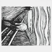 Edvard Munch - De Scream Lithografie Fleece Deken (Voorkant (Horizontaal))