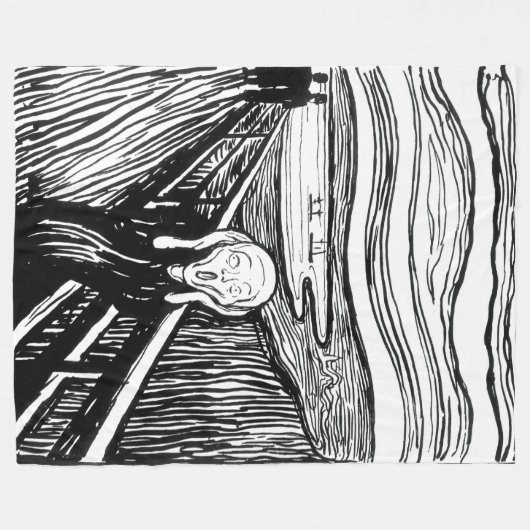 Edvard Munch - De Scream Lithografie Fleece Deken (Voorkant (Horizontaal))