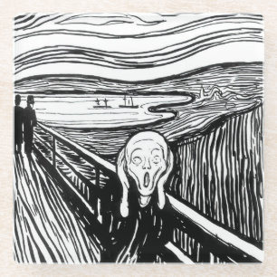 Edvard Munch - De Scream Lithografie Glazen Onderzetter