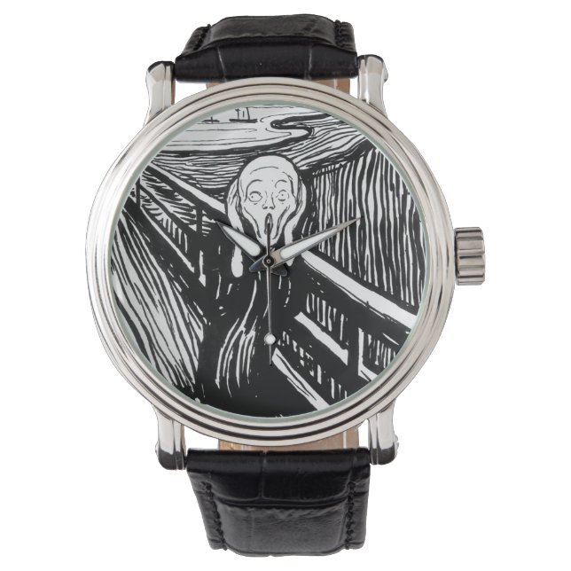 Edvard Munch - De Scream Lithografie Horloge (Voorkant)