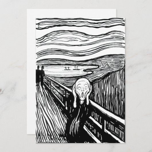 Edvard Munch - De Scream Lithografie Kaart (Voorkant / Achterkant)