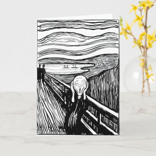 Edvard Munch - De Scream Lithografie Kaart (Gele Bloem)