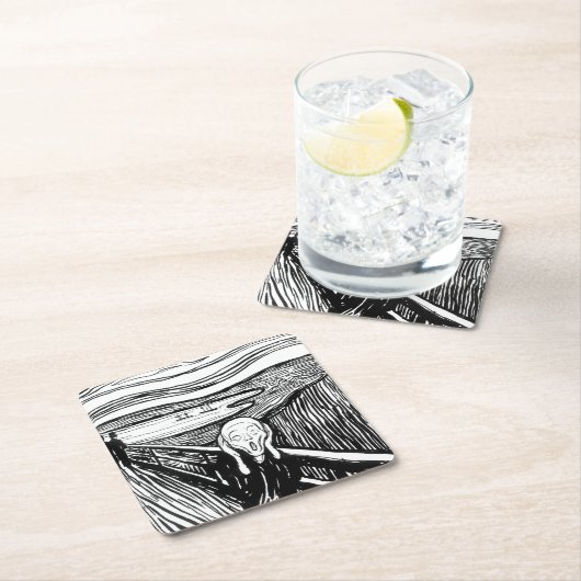 Edvard Munch - De Scream Lithografie Kartonnen Onderzetters (Insitu)