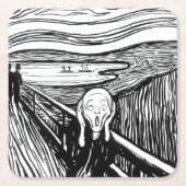 Edvard Munch - De Scream Lithografie Kartonnen Onderzetters (Voorkant)