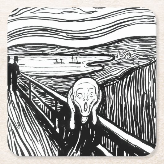 Edvard Munch - De Scream Lithografie Kartonnen Onderzetters (Voorkant)