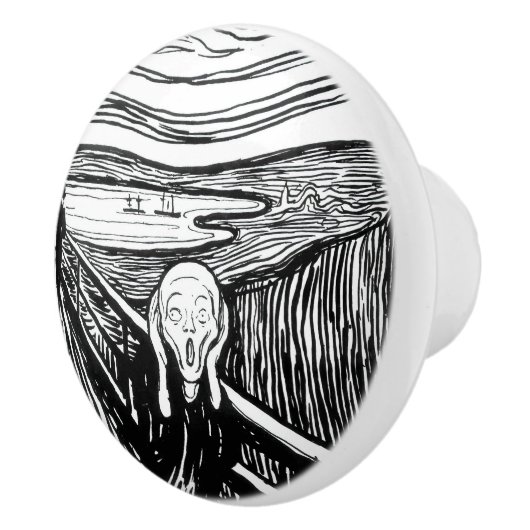 Edvard Munch - De Scream Lithografie Keramische Knop (Rechts)