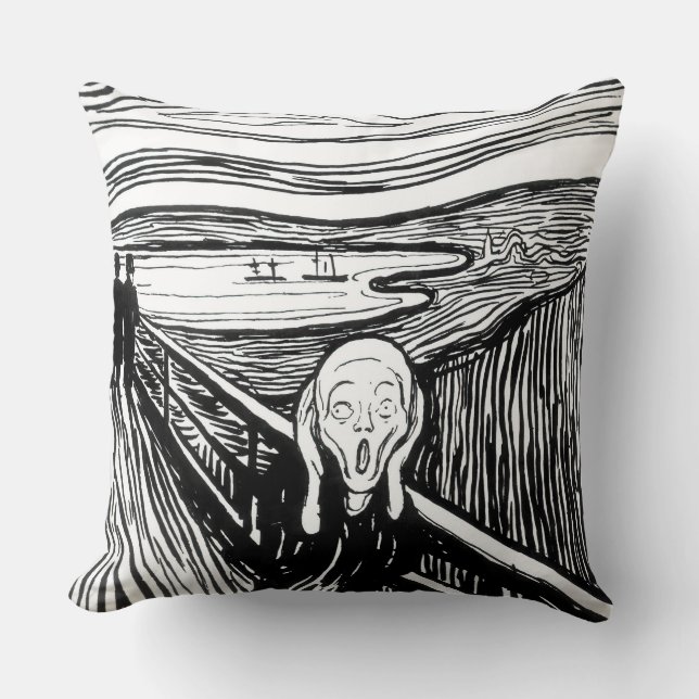 Edvard Munch - De Scream Lithografie Kussen (Voorkant)
