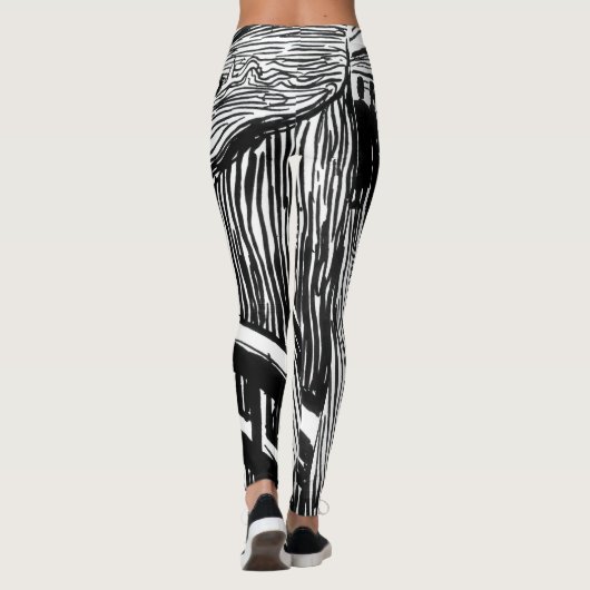 Edvard Munch - De Scream Lithografie Leggings (Achterkant)