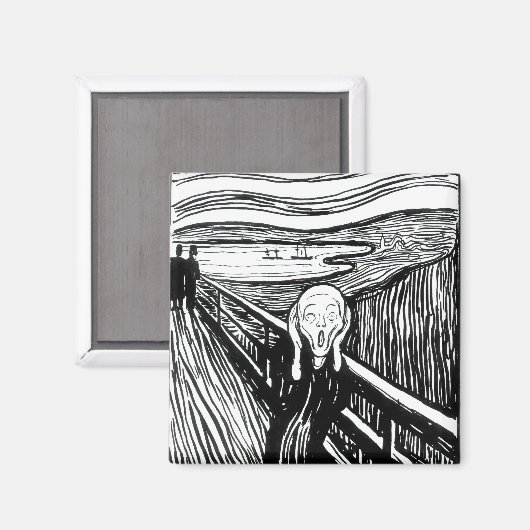 Edvard Munch - De Scream Lithografie Magneet (Voorkant / Achterkant)