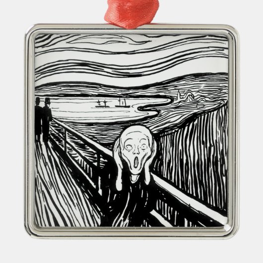 Edvard Munch - De Scream Lithografie Metalen Ornament (Voorkant)