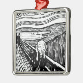 Edvard Munch - De Scream Lithografie Metalen Ornament (Links)