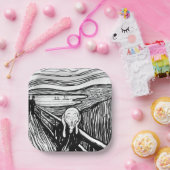 Edvard Munch - De Scream Lithografie Papieren Bordje (Feest)