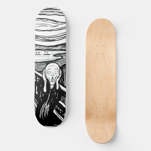 Edvard Munch - De Scream Lithografie Persoonlijk Skateboard (Voorkant)