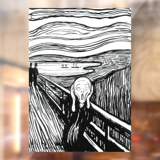 Edvard Munch - De Scream Lithografie Raamsticker (Vel 2)