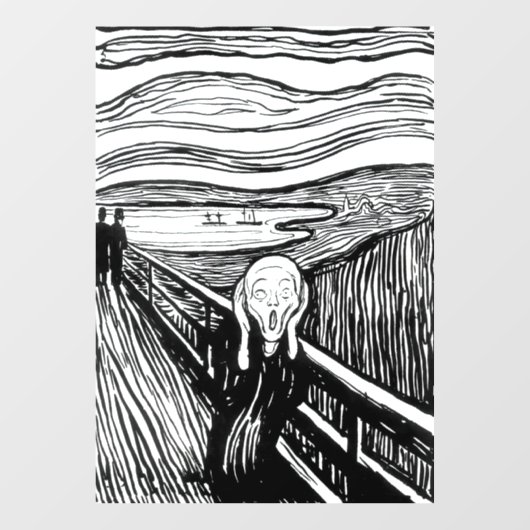 Edvard Munch - De Scream Lithografie Raamsticker (Vel)