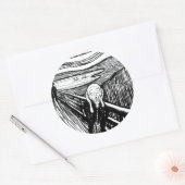 Edvard Munch - De Scream Lithografie Ronde Sticker (Envelop)