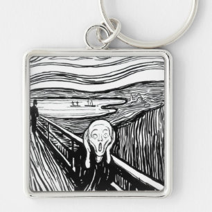 Edvard Munch - De Scream Lithografie Sleutelhanger