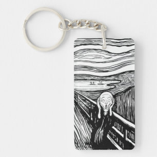 Edvard Munch - De Scream Lithografie Sleutelhanger