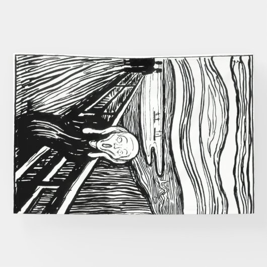 Edvard Munch - De Scream Lithografie Spandoek (Horizontaal)