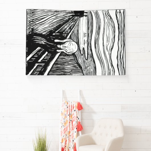Edvard Munch - De Scream Lithografie Spandoek (Insitu)