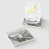 Edvard Munch - De Scream Lithografie Stenen Onderzetter (Zijkant)