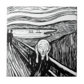 Edvard Munch - De Scream Lithografie Tegeltje (Voorkant)