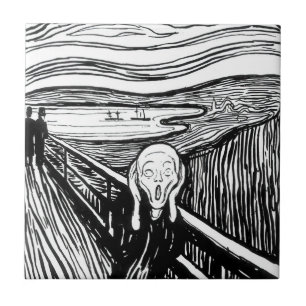 Edvard Munch - De Scream Lithografie Tegeltje