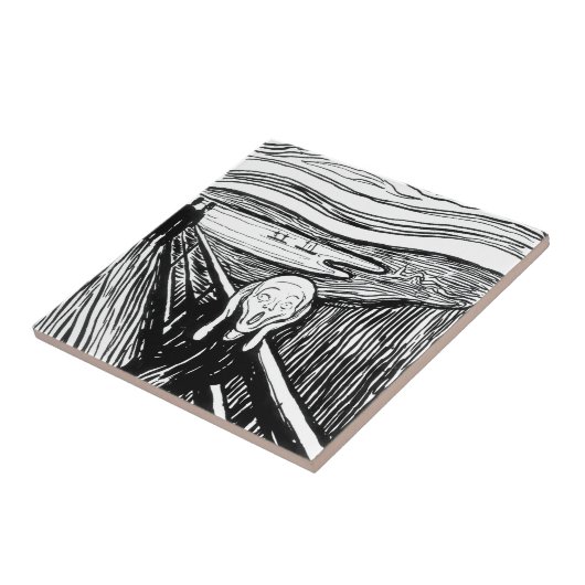 Edvard Munch - De Scream Lithografie Tegeltje (Zijkant)