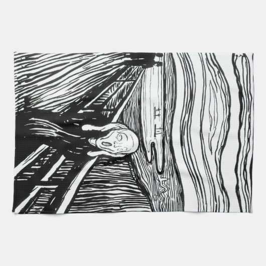 Edvard Munch - De Scream Lithografie Theedoek (Horizontaal)