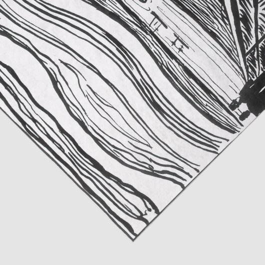 Edvard Munch - De Scream Lithografie Tissuepapier (Detail)