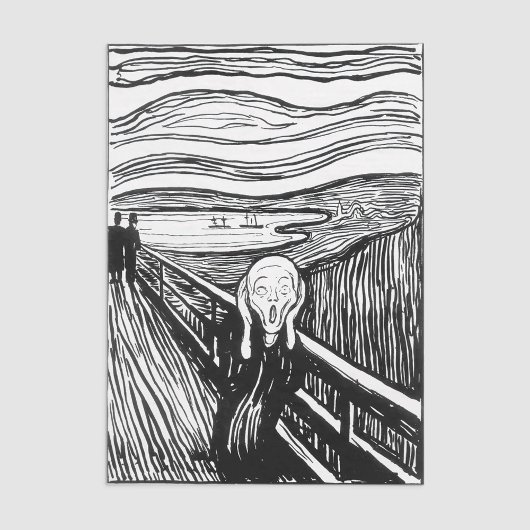 Edvard Munch - De Scream Lithografie Tissuepapier