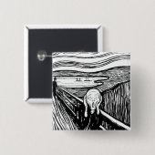 Edvard Munch - De Scream Lithografie Vierkante Button 5,1 Cm (Voorkant /achterkant)