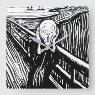 Edvard Munch - De Scream Lithografie Vierkante Klok