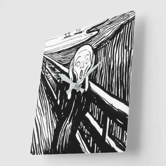 Edvard Munch - De Scream Lithografie Vierkante Klok (Hoek)