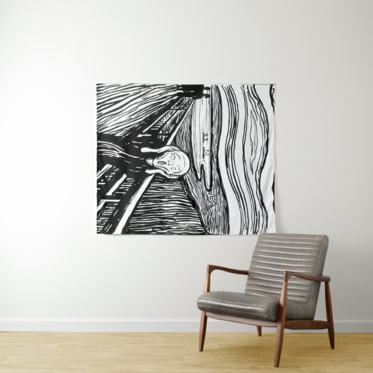 Edvard Munch - De Scream Lithografie Wandkleed (In Situ (horizontaal))