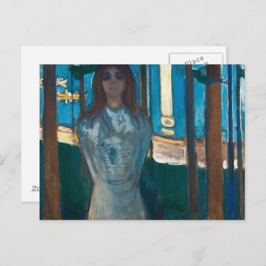 Edvard Munch - De stem, de zomernacht Briefkaart (Voorkant / Achterkant)