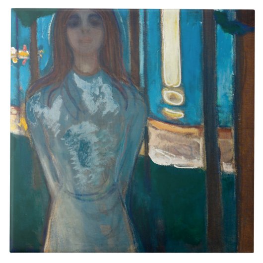 Edvard Munch - De stem, de zomernacht Tegeltje (Voorkant)