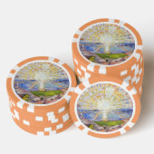 Edvard Munch - De Zon 1911 Poker Chips (Opstapeling)