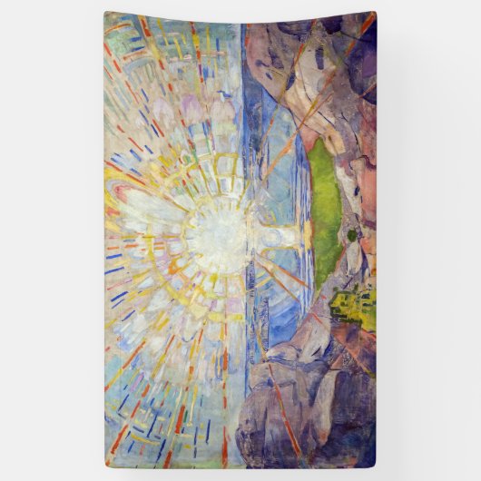Edvard Munch - De Zon 1911 Spandoek (Verticaal)